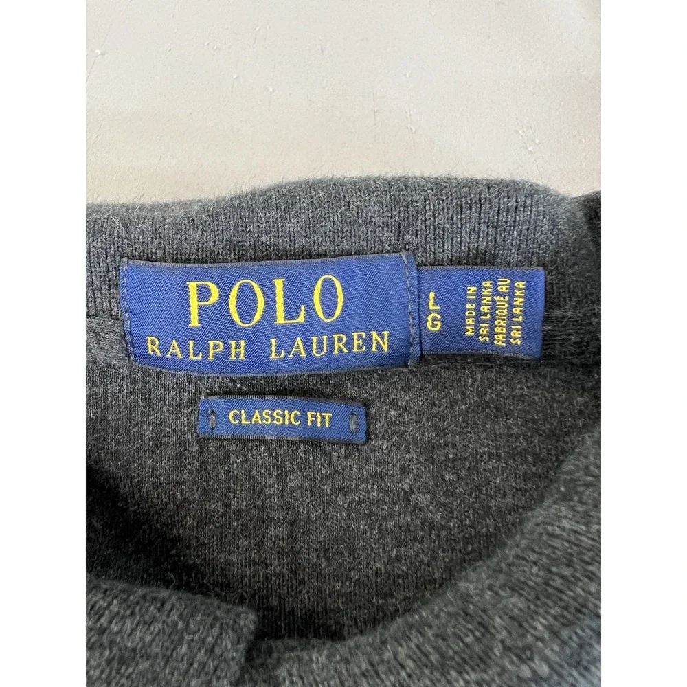 Polo Ralph Lauren Men's Polo Shirt Classic Fit Dark Gray Sz L Multi Color Pony